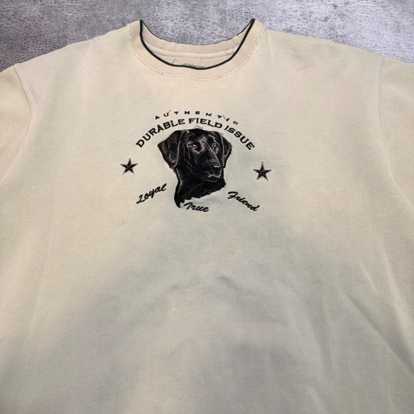 Sweatshirt Mens LT Tan Croft & Barrow Durable Field Issue Black Lab Embroidered - Picture 6 of 7